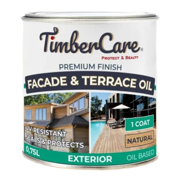 Масло для фасадов и террас TimberCare Facade&Terrace Oil (цвет- натуральный), банка 0,75л