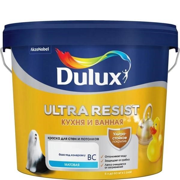 Краска Dulux Ultra Resist Кухня и Ванная мат ВС 4,5л