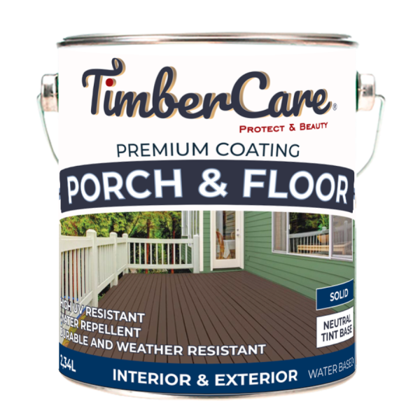 Покрытие суперизносостойкое кроющее TimberCare Porch&Floor (цвет- Прозрач- Clear base), банка 2,34л