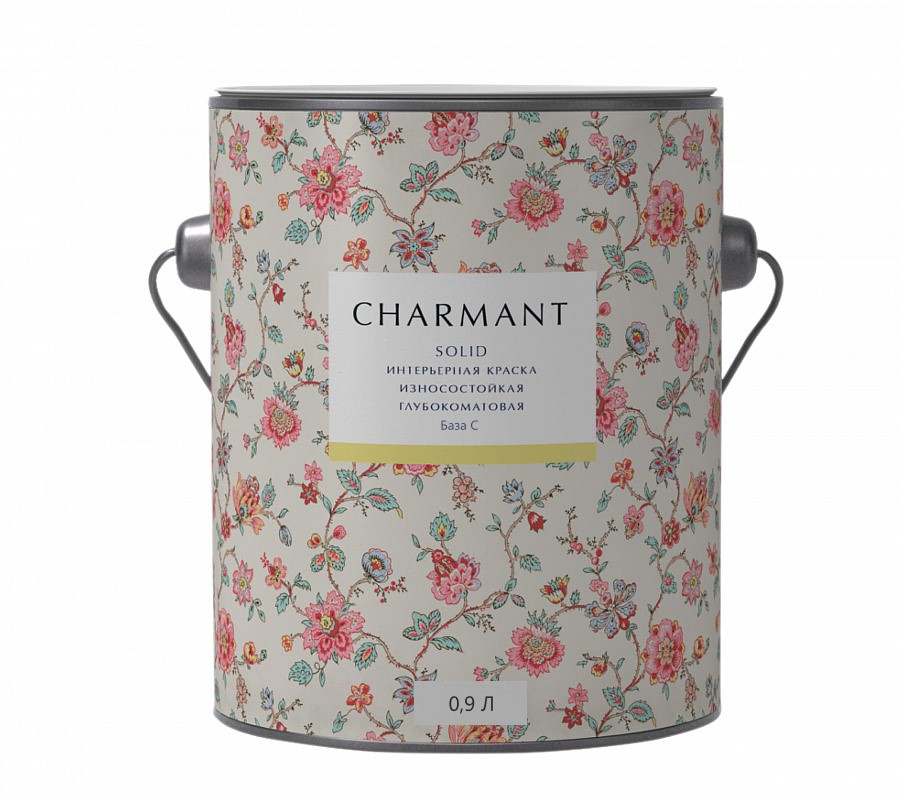 Краска Сharmant Solid глубокоматовая моющаяся акрил-уретановая  база С 0,9 л