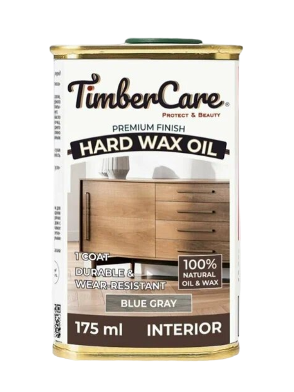 Защитное масло с твердым воском TimberCare Hard Wax Oil (цвет- Серый холод- Blue gray), банка 0,175л