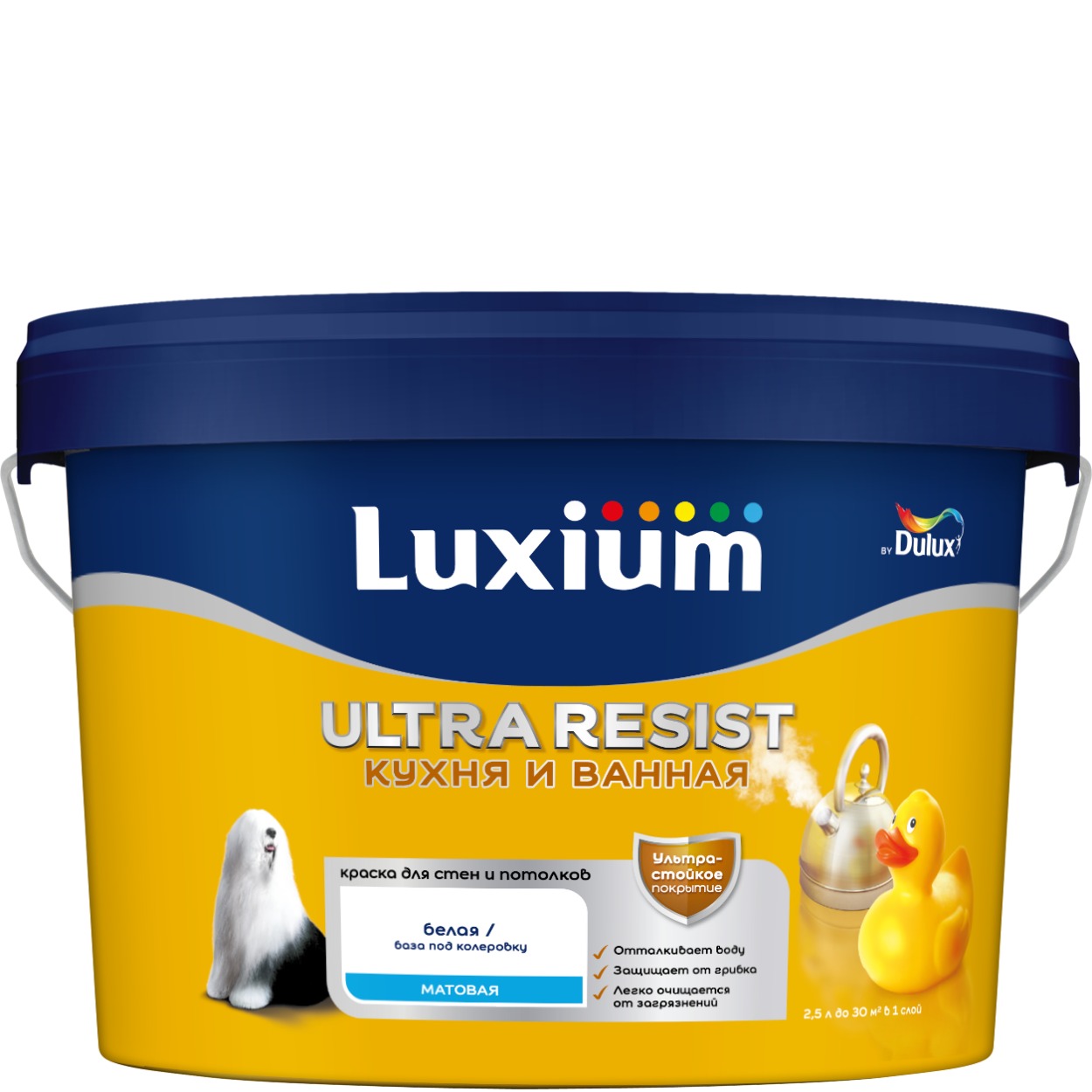 Краска Luxium UR Кухня и Ванная мт BC 2,25л