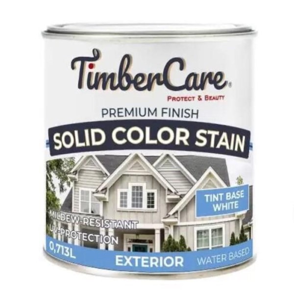 Покрытие суперстойкое кроющее TimberCare Solid Color Stain (цвет- Белый- White base), банка 0,713л