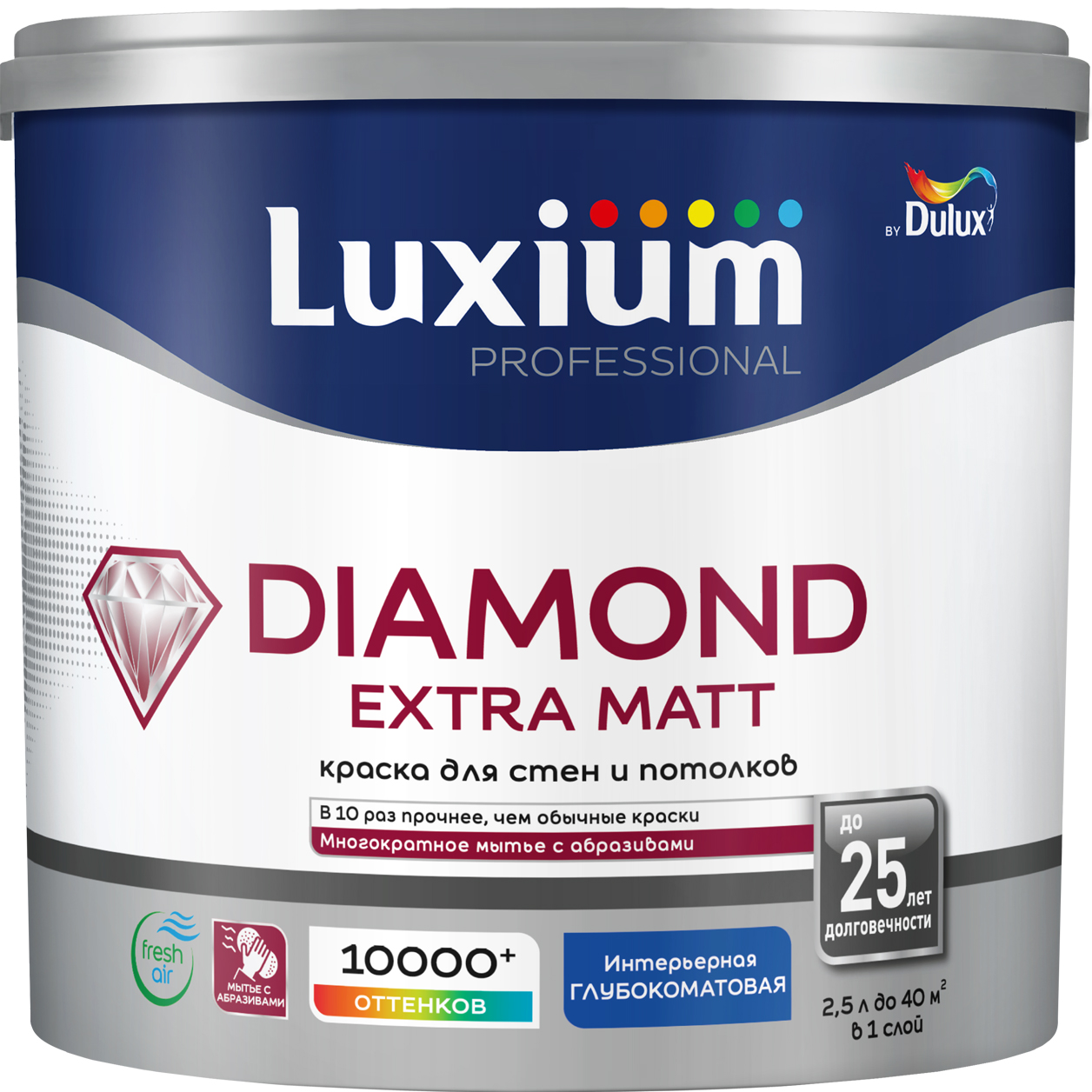 Краска Luxium Prof Diamond Ext Matt глуб/мт BW2,5л