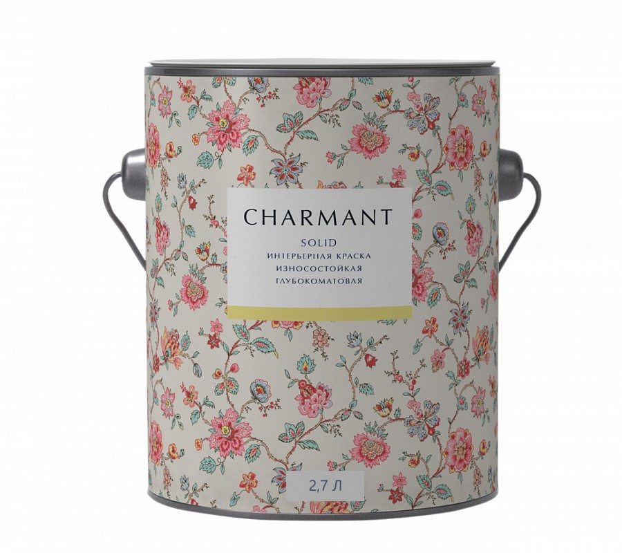 Краска Сharmant Solid глубокоматовая моющаяся акрил-уретановая  база А 2,7 л
