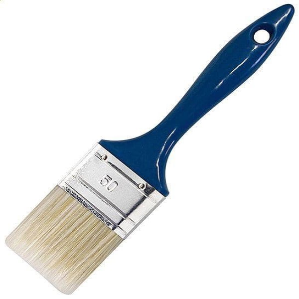 Кисть MAKO плоская 70мм (светлая смесь щитины) 60% пласт.ручка оправа из белай жести 352470