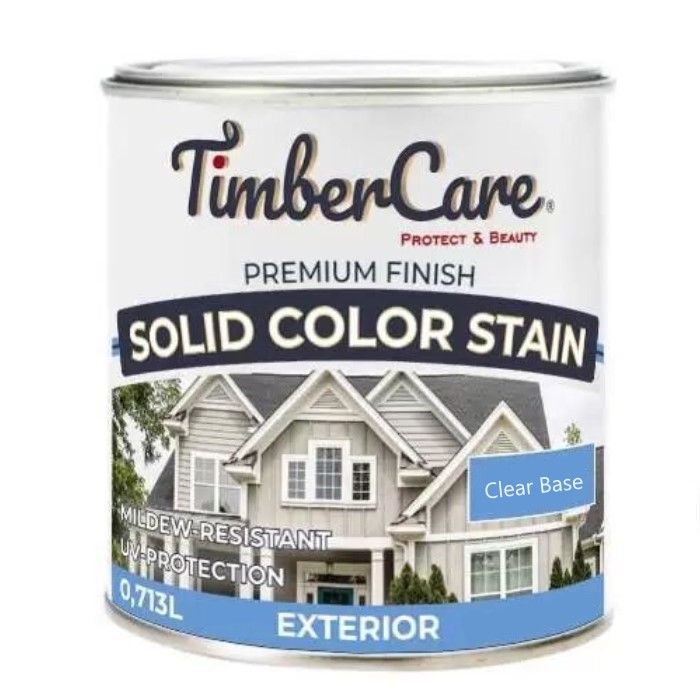 Покрытие суперстойкое кроющее TimberCare Solid Color Stain (цвет- Прозрачн-Clear base), банка 0,675л