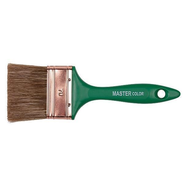 Кисть флейц., ширина 50 мм, толщ. 12 мм, 70% ПЭT/30% натур. щетина, нерж. обжим, пласт. ручка