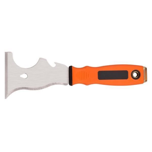 Шпатель-скребок, 75 мм ,многофункциональный 8-в-1 нержавеющая сталь, 2К-ручка