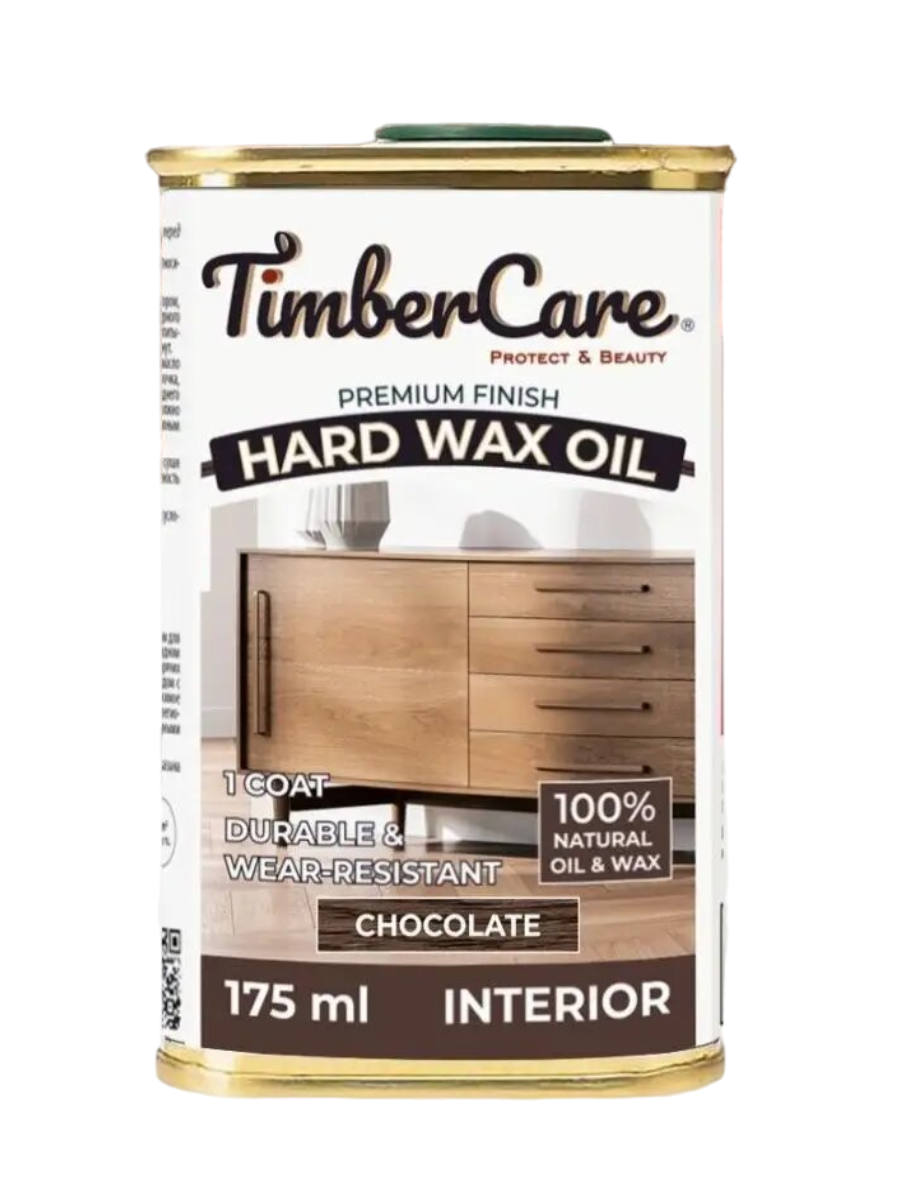 Защитное масло с твердым воском TimberCare Hard Wax Oil (цвет- Шоколадный- Chocolate), банка 0,175л