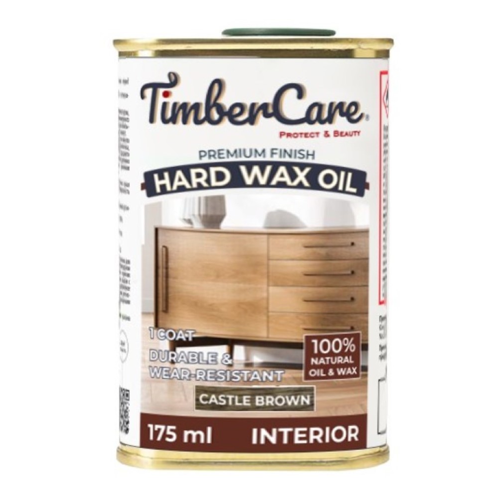 Защитное масло с твердым воском TimberCare Hard Wax Oil (цвет- Темно-корич- Castle Br), банка 0,175л