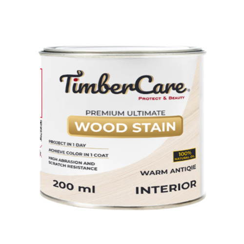Тонирующее масло TimberCare Wood Stain (цвет- Античный белый- Warm antique), банка 0,2л