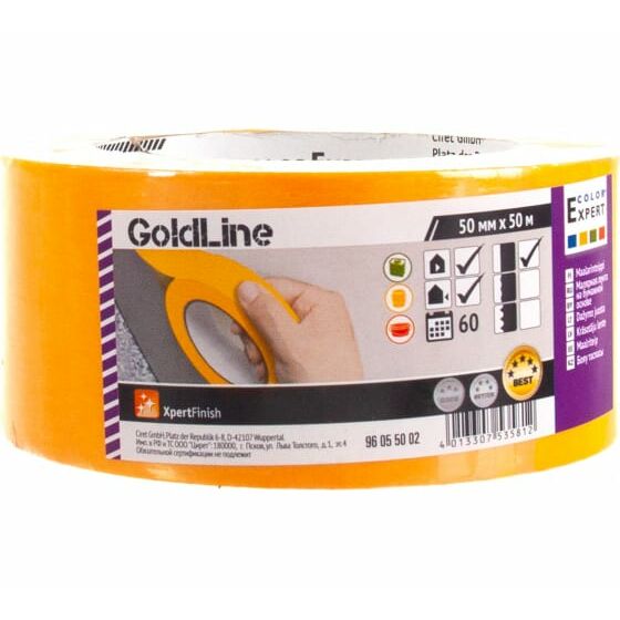 Лента рисовая 50ммx50м золотая акрил.клей,UV60, 8,5мк,FSC, шт