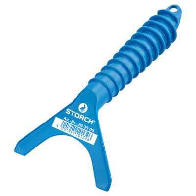 Пластиковый держатель (скоба) для чистки малярных валиков, синий цвет, размер 80?160 мм