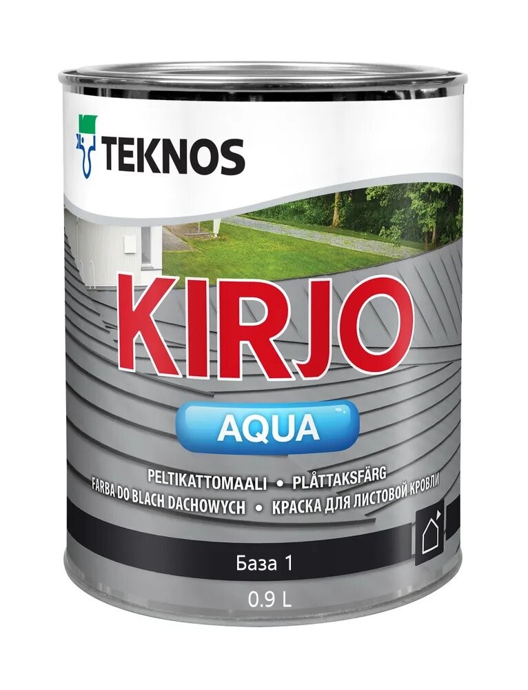 KIRJO AQUA WHITE BASE PAINT 1 краска для листовой кровли 0,9