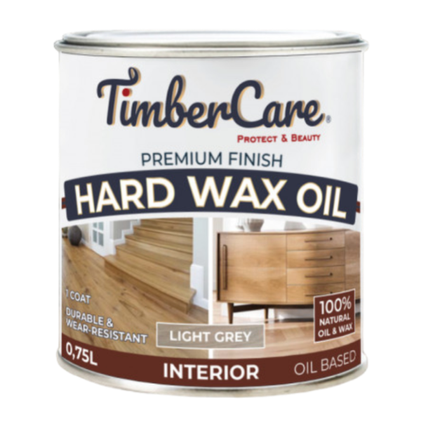 Защитное масло с твердым воском TimberCare Hard Wax Oil (цвет- Светло-сер- Light gray), банка 0,75л