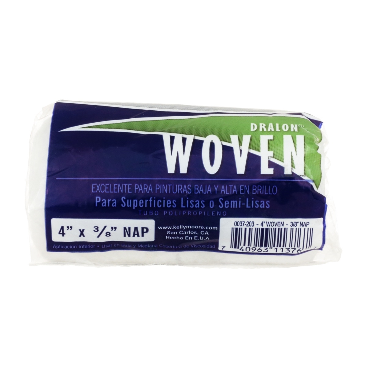 KELLY-MOORE 4 X 3-8 NAP WOVEN DRALON ROLLER COVER- Акриловое волокно шубка (101,6мм, ворс 9,53мм)