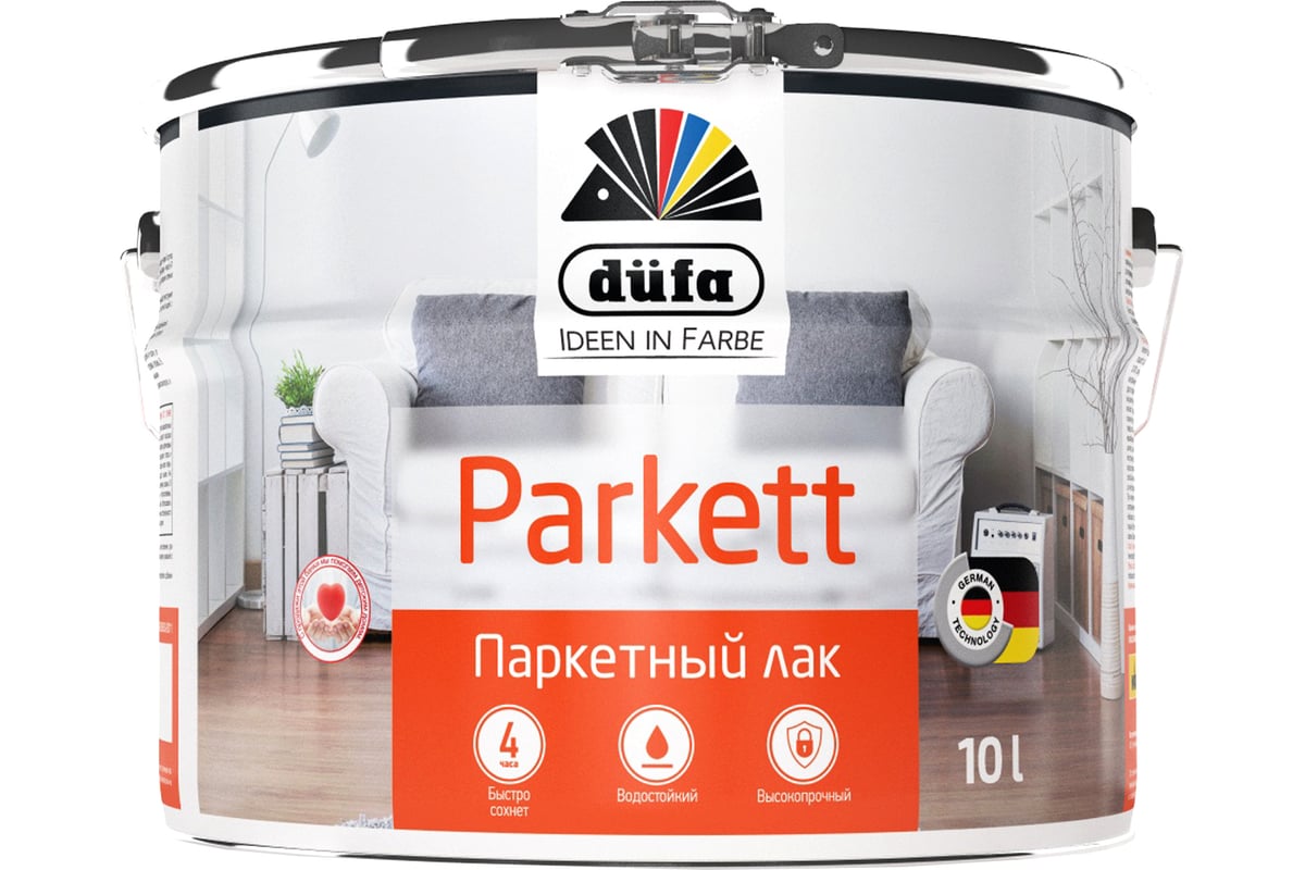 Dufa Лак PARKETT паркетный полуматовый 10л