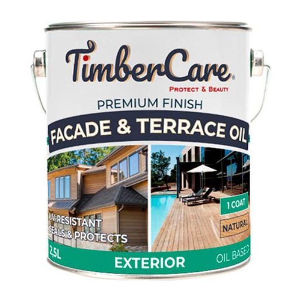 Масло для фасадов и террас TimberCare Facade&Terrace Oil (цвет- натуральный), банка 2,5л