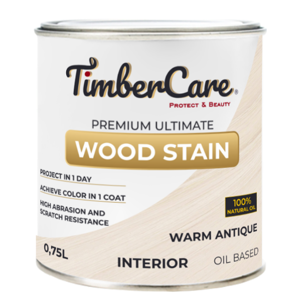 Тонирующее масло TimberCare Wood Stain (цвет- Античный белый- Warm antique), банка 0,75л
