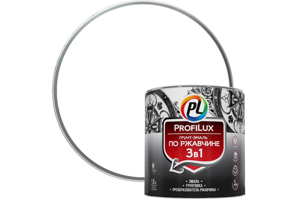 Profilux Грунт эмаль по ржавчине 3 в 1 белая  1,9кг