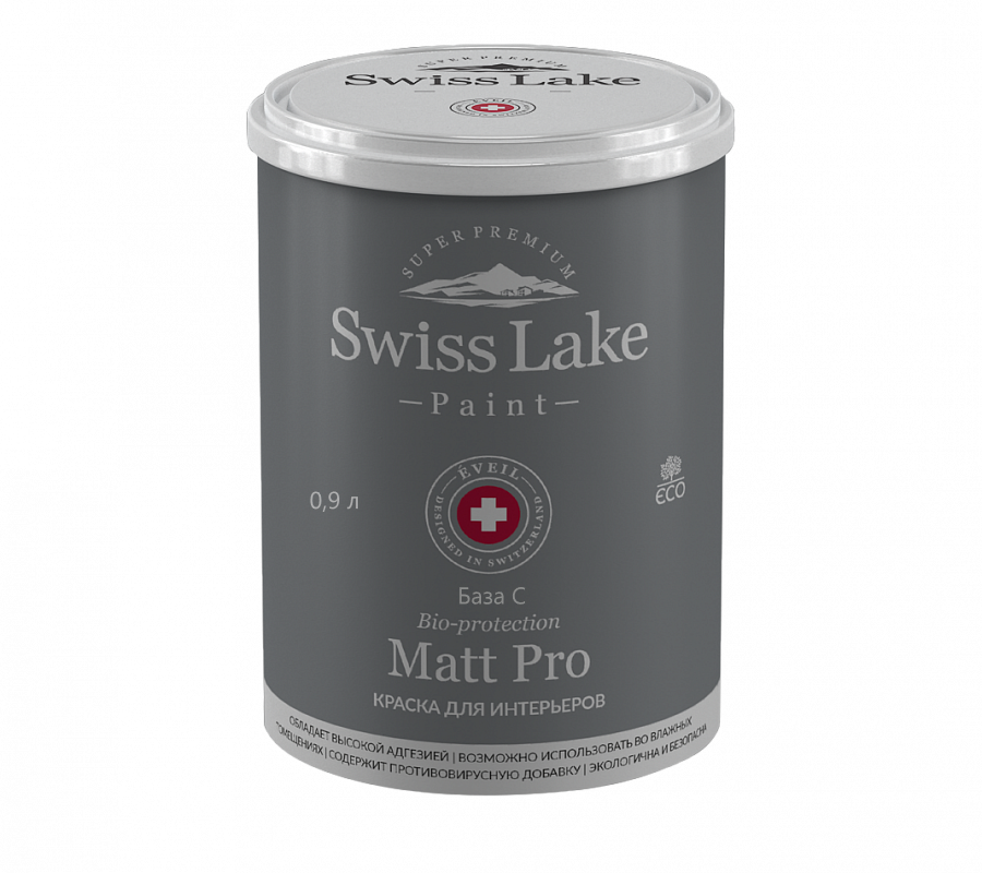 Swiss Lake Краска водно-дисперсионная Matt Pro Swiss Lake база C 0,9 л