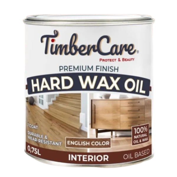 Защитное масло с твердым воском TimberCare Hard Wax Oil (цвет- Орех- English Color), банка 0,75л