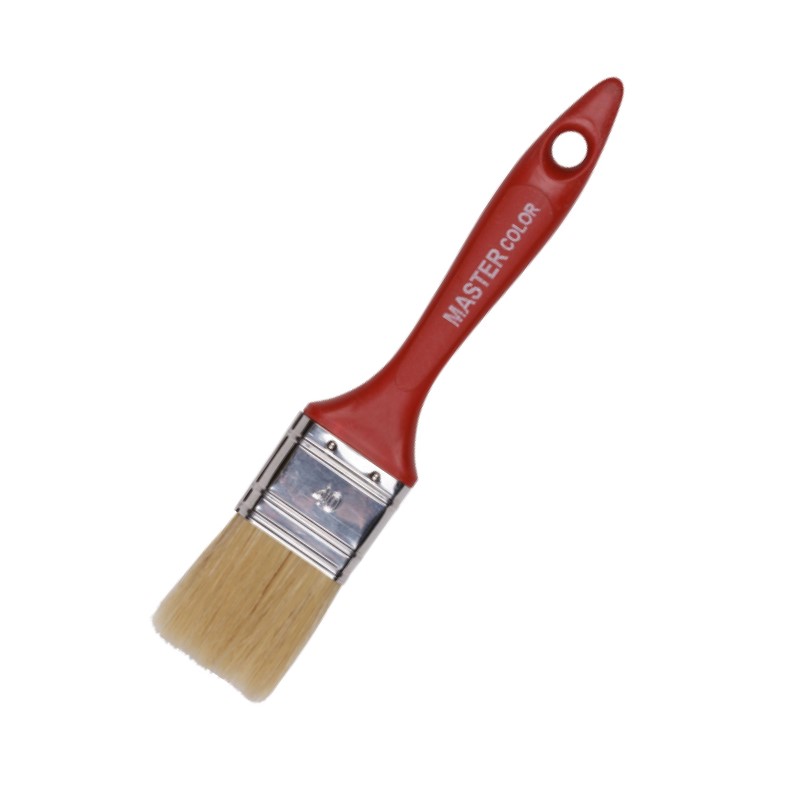 Кисть флейц., ширина 40 мм,  толщ. 13 мм, 70% ПБT/30% светл.натур. щетина, нерж. обжим, пласт. ручка