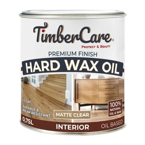 Защитное масло с твердым воском TimberCare Hard Wax Oil (цвет- прозрачный матовый), банка 0,75л