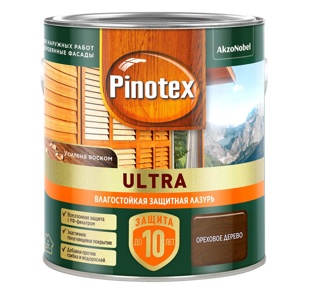 Лазурь Pinotex Ultra Ореховое дерево2,5л,