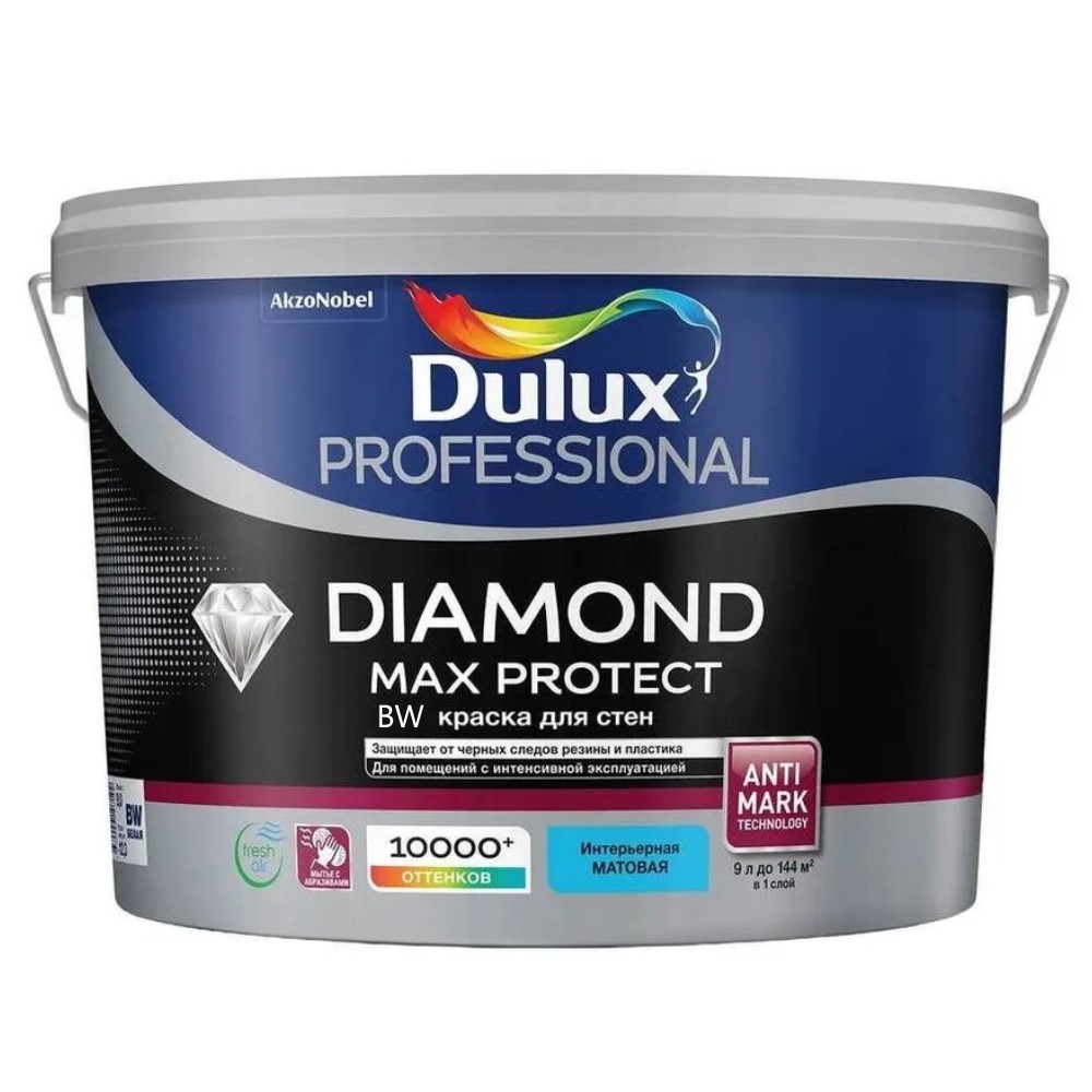 Краска Dulux Professional Diamond Max Protect мат BW 9л