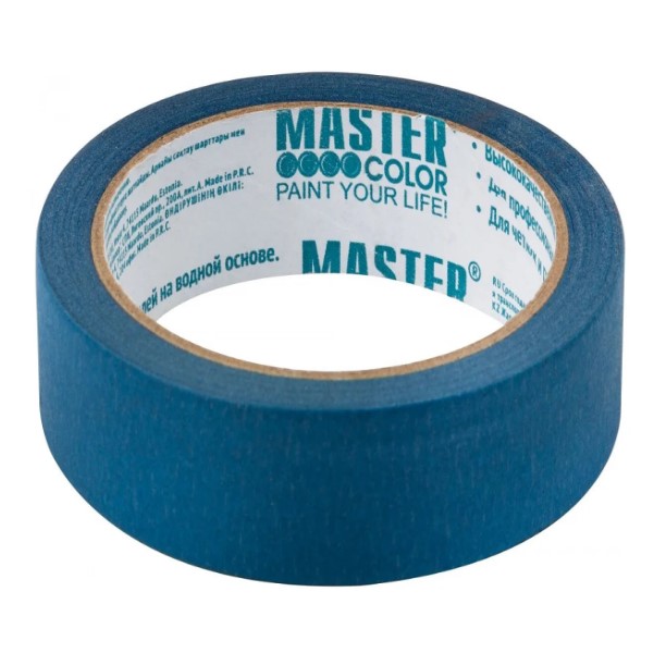 Лента малярная бумажная синяя, 24 мм x 25 м, термостойкость до 100°C, УФ-стойкость до 14 дней