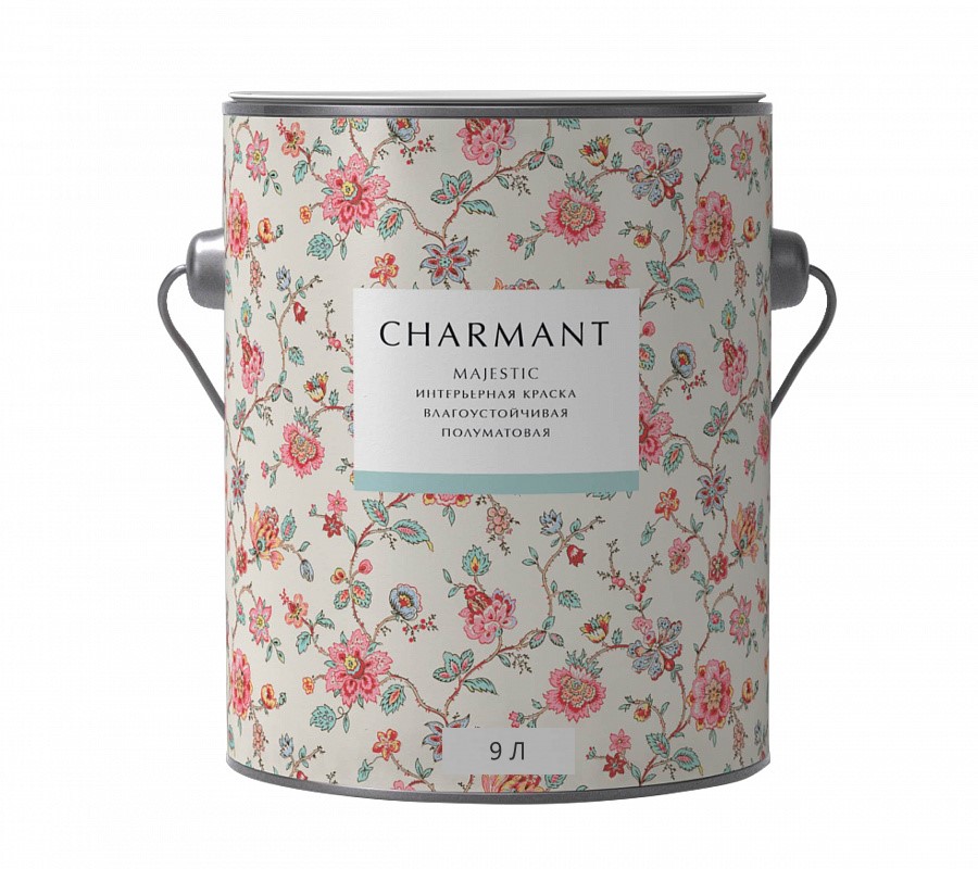 Краска Сharmant Majestic полуматовая акрил-уретановая для влажных помещений  база А 9 л