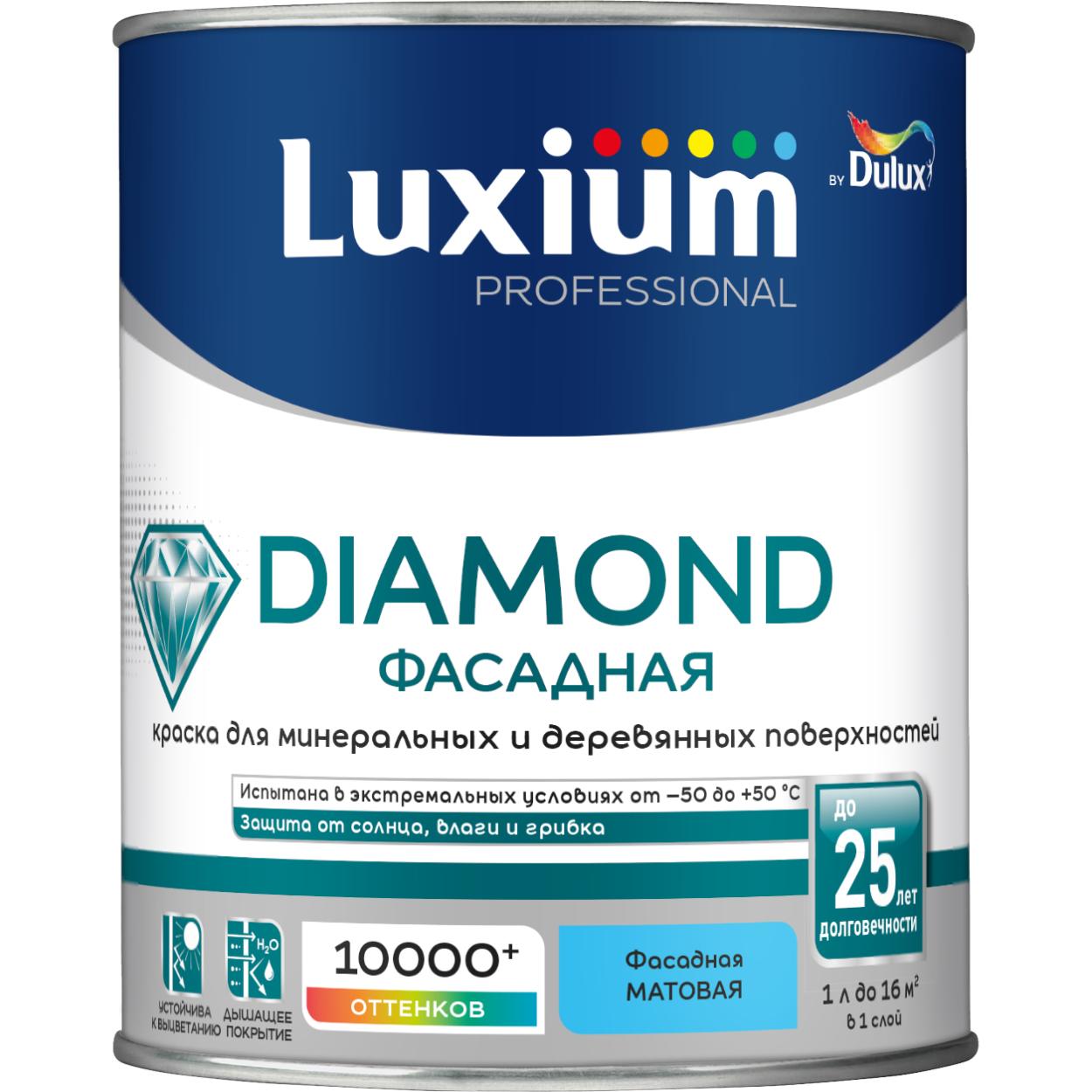 Краска Luxium Prof Diamond Фасад Глад мт BC 0,9л