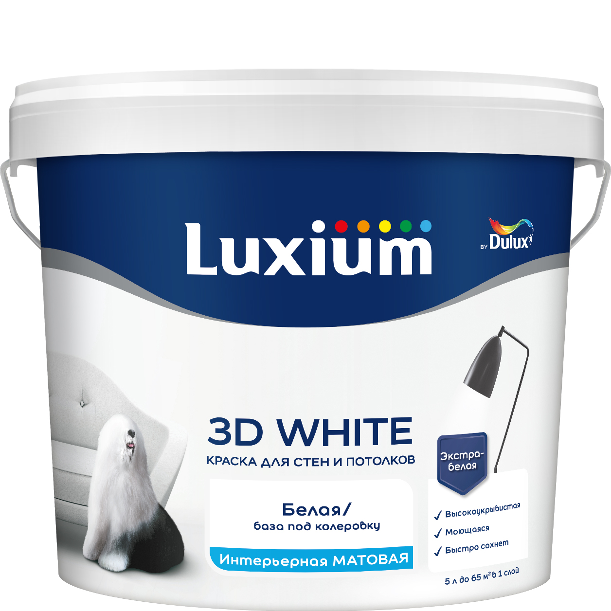 Краска Luxium 3D White мт BW 5л