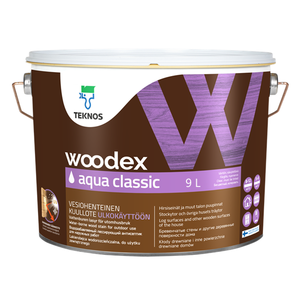 WOODEX AQUA CLASSIC CLEAR лессирующее средство для древесины  9