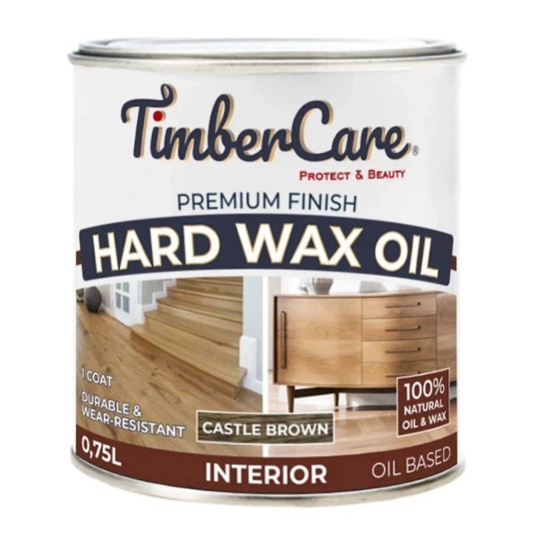 Защитное масло с твердым воском TimberCare Hard Wax Oil (цвет- Темно-коричневый), банка 0,75л