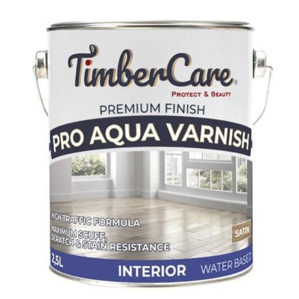 Проф. лак на акриловой основе TimberCare Pro Aqua Varnish (цвет- полуматовый- satin), банка 2,5л